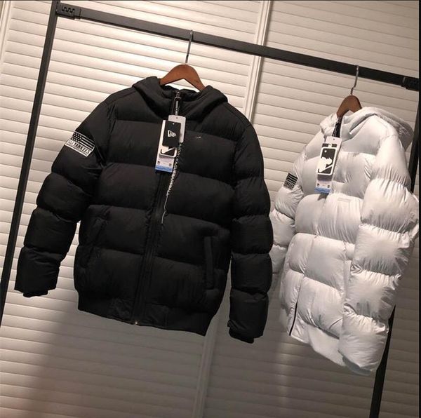 

mens jacket hooded thick winter brand windbreaker down coat zippers fashion style for men women letters print clothing #p11, Black;brown