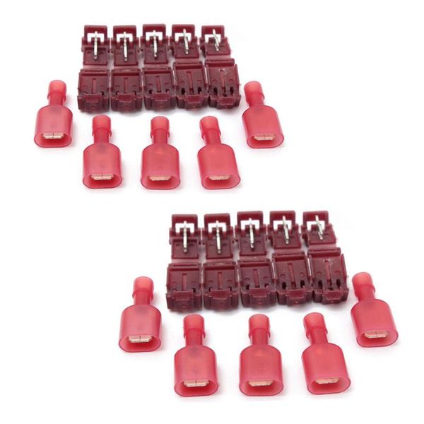 

red quick lock splice wire connector terminal crimp clip wiring cable new