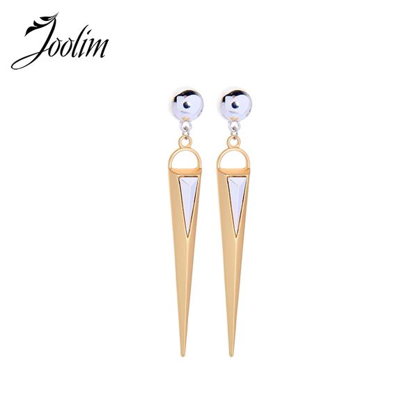 

joolim matte gold & silver color pointy drop earring long dangle earring