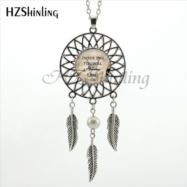 

trendy style kneel loki necklace in the end you will jewelry dream catcher feather necklace ndc-0058, Silver
