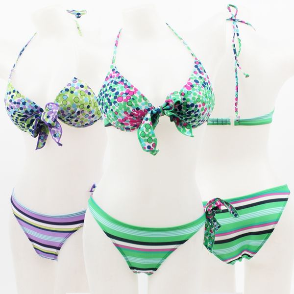 

bikinis set korean spring bikini floral swimsuit bowknot swimwear underwire push up girl exotic bath linen women
