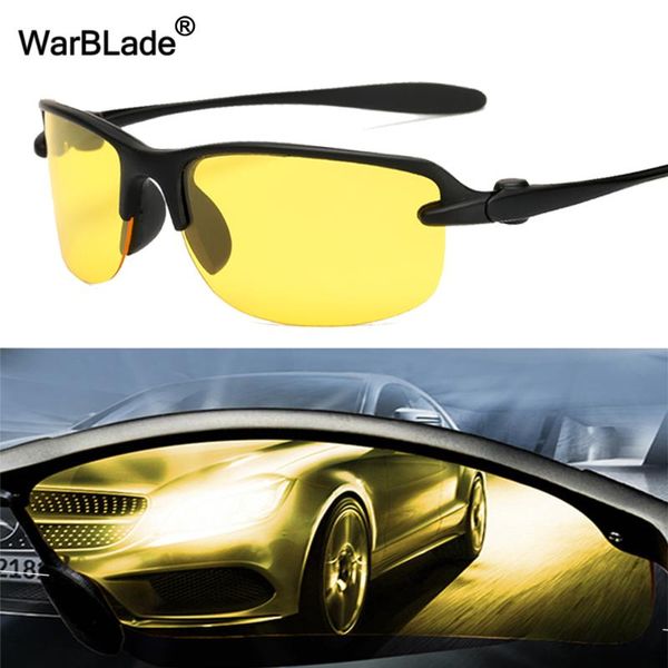 

warblade 2020 new yellow men polarized driving sunglasses lense night vision driving glasses polaroid goggles reduce glare, White;black