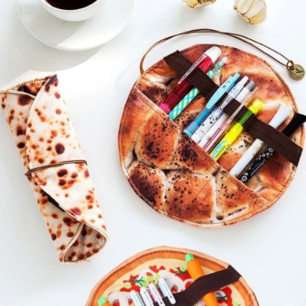 

new stationery box fun pancake man student personality pencil case simulation pencil storage box office school supplies