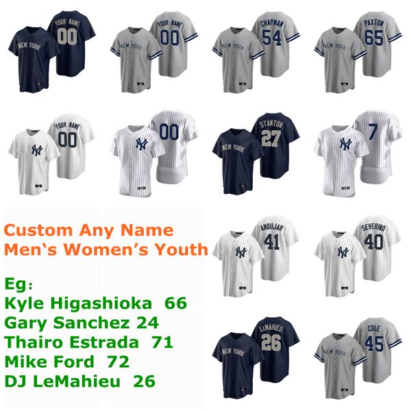 

james paxton jersey severino masahiro tanaka kyle higashioka gary sanchez thairo estrada mike ford lemahieu baseball jerseys custom stitched, Blue;black