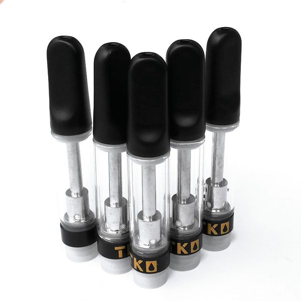

TKO Carts empty Matte Black Tip 0.8ml 1.0ml Cartridge Ceramic Coil 510 Atomizer 7 types Black Box Ecig dhl free