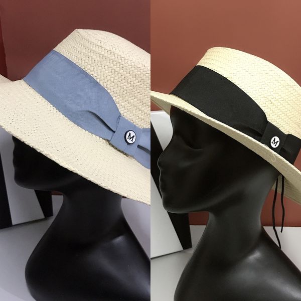 

summer personality women straw hat fashion ribbon ornament lady sun hat holiday beach stye female casual hat, Blue;gray