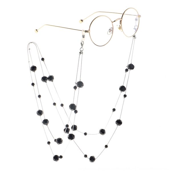 

sweater two-use black gray double-layer sweater crystal glasses chain two-use black gray crystal double-layer glasses chain