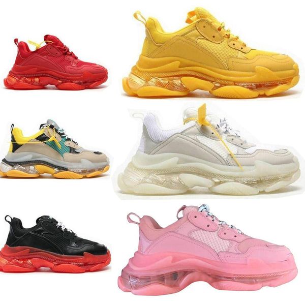 

урожай париж обуви тройной 3,0 модельер повседневная кроссовки обувь мужчины женщины комбинация азота подошва подушки низ папа повседневный, Black