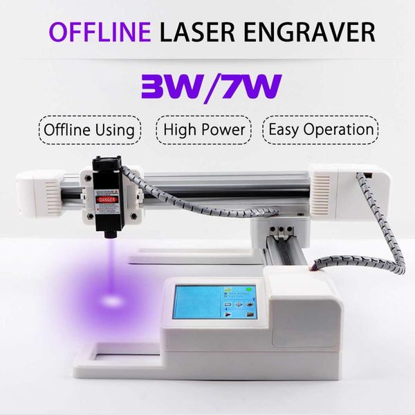 

3w/7w usb offline laser engraver diy logo mark printer big power cnc laser engraving carving machine 15.5x17.5cm carving area
