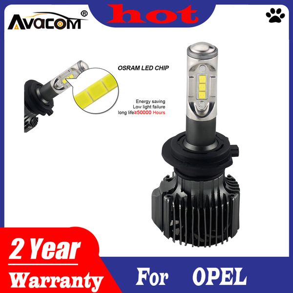 

avacom 2шт автомобильные фары лампы led h4 h7 h11 9005 9006/hb3 hb4 h8 h9 h4 h7 led turbo 12v 6500k фары для adam / combo / karl