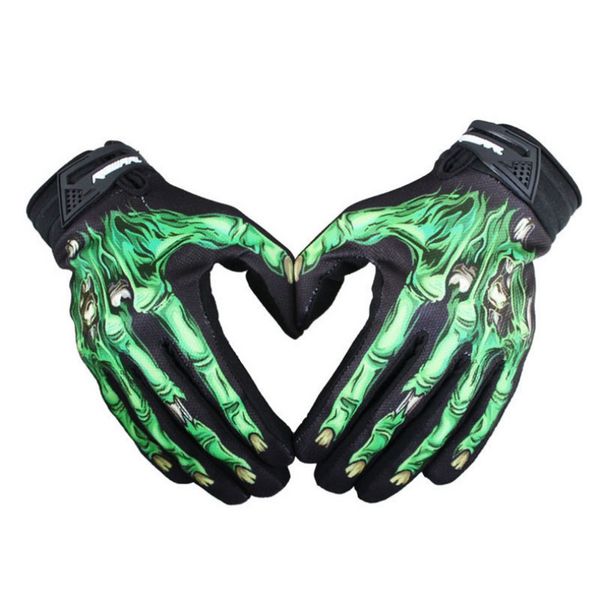 Mode- Fitnesshandschuhe Handschuhe Skelettschädel Bone Finger Fingerhandschuhe Jeze für Radfahren Biker Racing Motorrad