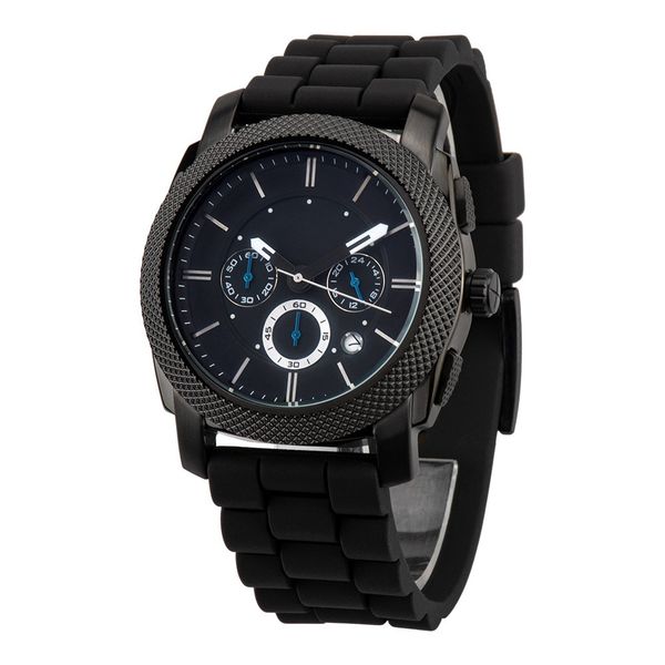 

goffel stainless steel men's wristwatch multi-functional small three-needle silicone tape waterproof calendar quartz watches wholesale, Black;brown