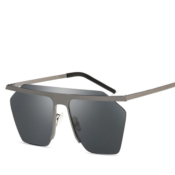 

new fashion designer sunglasses frameless with big lens popular style elling protection eyewear uv 400 lens, White;black
