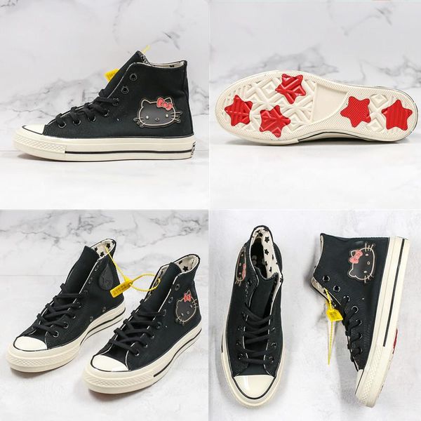 

2020 новый холст обувь hello kitty 2.0 классические 1970s kitten head chuck 70s star sole женская повседневная обувь, White;red