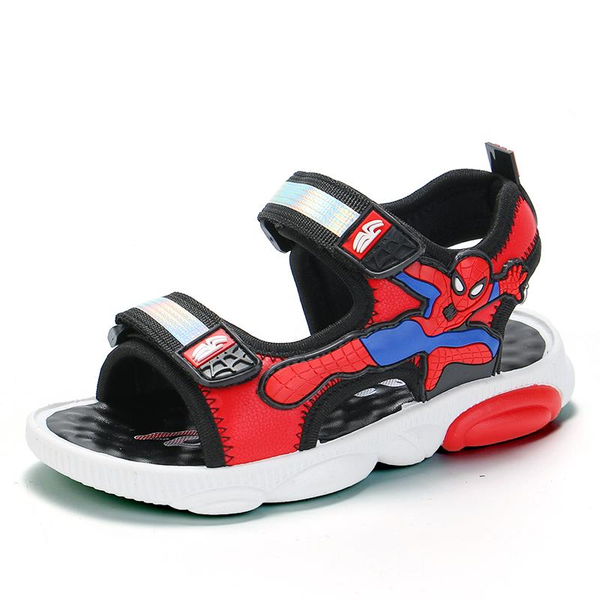 

2020 summer kids shoes brand boys sandals sport pu leather baby boys beach sandals children breathable shoes, Black;red