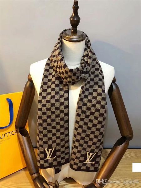 

2019 europe and america's latest super quality men's scarf winter rectangular cotton scarf male he-28, Blue;gray