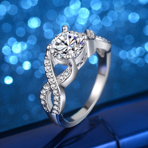 Atacado-euro-americana tendência da moda best-seller jóia mão com infinitas símbolos de 8 caracteres anéis de diamante incrustado