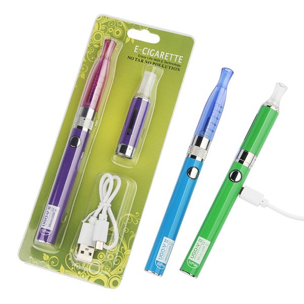 

electronic cigarette ugo 650 & h2 cigarettes blister pack vaporizer kits mt3 ugo-v2 with vaporizer 900mah e 510 battery 2pcs starter ki qqfi