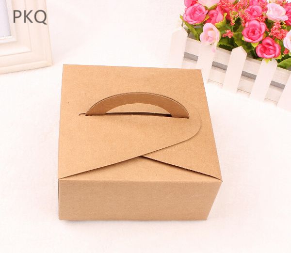 

20pcs kraft paper gift cake box wedding favor snack cookie craft storage box white portable paperboard cup with handle