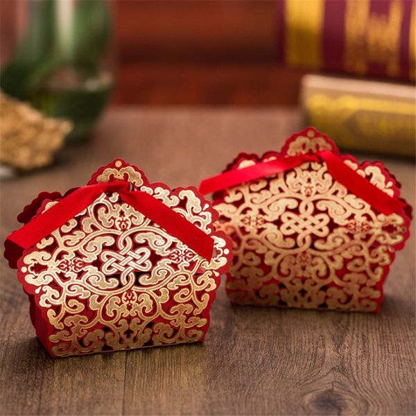 

50pcs red romantic chocolate candy bag engagement event party supplies wedding decoration gift favors box for guest