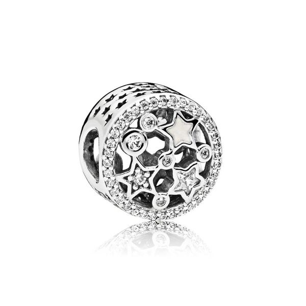 

new 100% 925 sterling silver 1:1 authentic 796373cz illumination stars openwork charm bracelet original women jewelry, Black