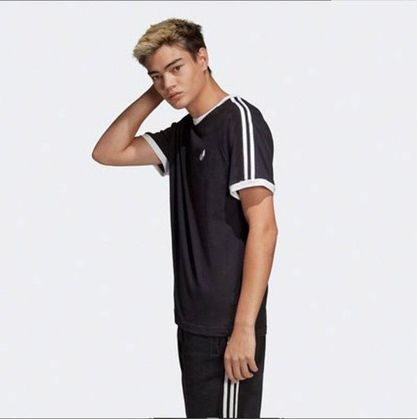 

20ss stripes designer t shirt for men letters leaf embroidery luxury summer tee logo casual short-sleeved street wear clothes m-3xl, White;black