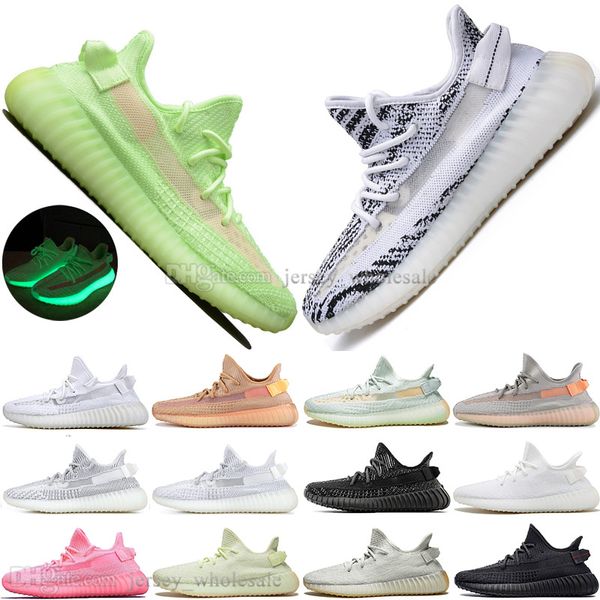 

new kanye west clay 2.0 static reflective gid glow in the dark mens running shoes hyperspace true form women sports designer sneaker us 5-13