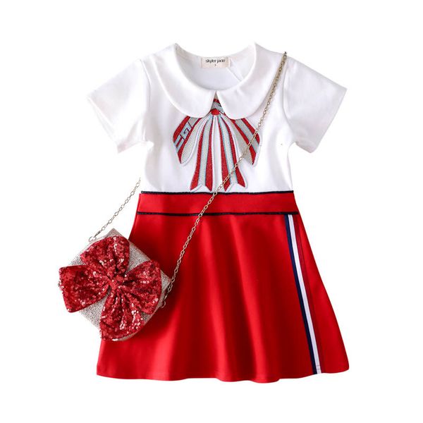 

Spring Girls High-end Embroidered Dress Fashion Brand Dress Girl Long Sleeve Shirt Summer Women Fashion T-Shirt Short Sleeve