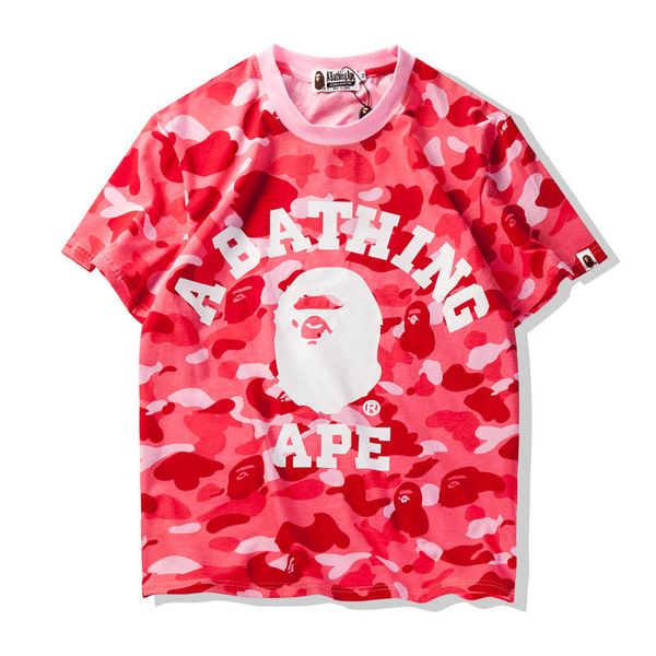 

bape mens t shirt fashion mens women designer short sleeves a bathing ape men cotton t shirt tees 4 colors size m-xl, White;black