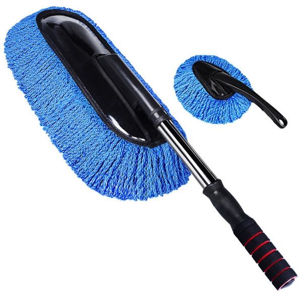 

new car wash cleaning brush microfiber dusting tool duster dust mop home cleaning supplies car mop blue one large one small hot
