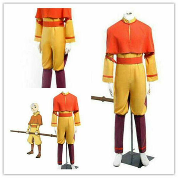 

custom-made avatar the last airbender aang cosplay costume, Black;red
