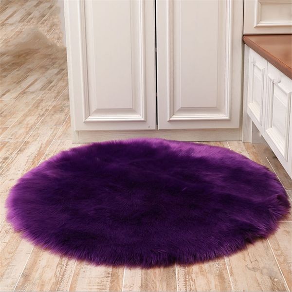 

имитация шерсти гостиной 80см диаметр ковер плюша спальня прикроватные коврики журнальный столик окна ковер подушки украшения фотографии зав