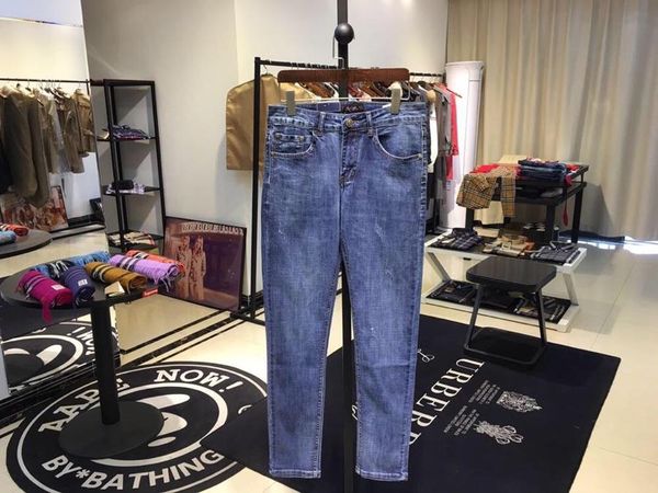 

2019 стиль люкс летняя мода мужские джинсы стрейч ткань медленная высокая стабильная водная вода простой общий случайный стиль размер 29-38, Blue