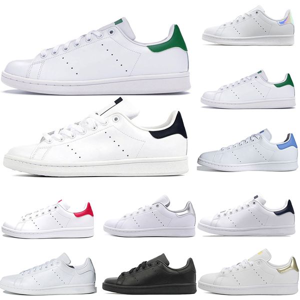 

2019 designer mens womens black smith shoes stan green black white red blue silver pink sneakers casual shoes size 36-45