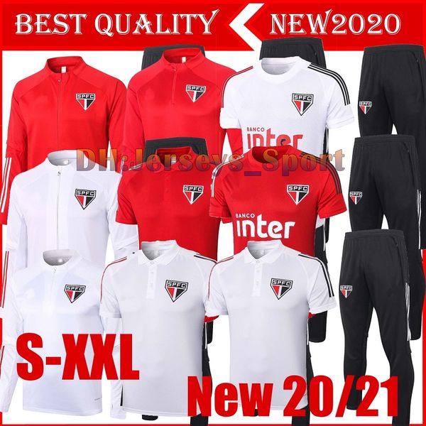 

2019 2020 sao paulo tracksuit football training suit 19 20 21 sao paulo jacket g.jesus falcao soccer tracksuit full zip jacket set, Black