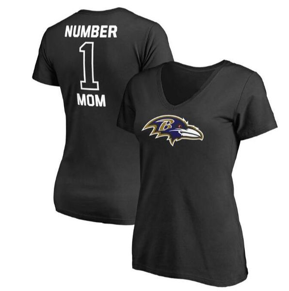 

Women's Baltimore Mothers Day Ravens Pro Line Royal #1 Mom V-Neck T-Shirt Gift For Mother Free Shipping