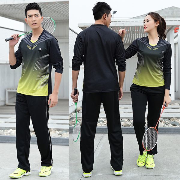 2019 Calças de manga comprida Badminton servem terno homens e mulheres velocidade fazer Jersey de treinamento de jogo