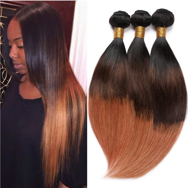 2019 Three Tone Hair Extensions 1b 4 30 Medium Auburn Ombre