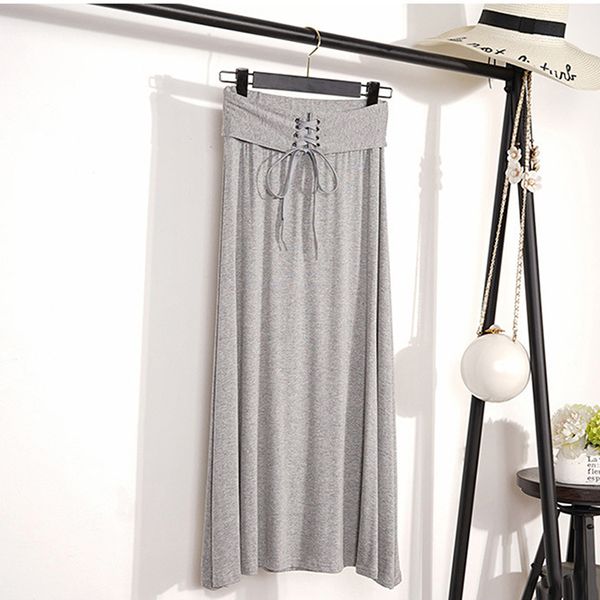 

women's wild lace mid-shoulder skirt fashion women's skirt high waist pleated solid color half-length elastic skirt, Black