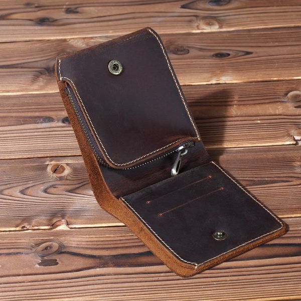 

handmade genuine leather men wallets purse with coin pocket short zipper travel wallet male creative design portomonee man, Red;black