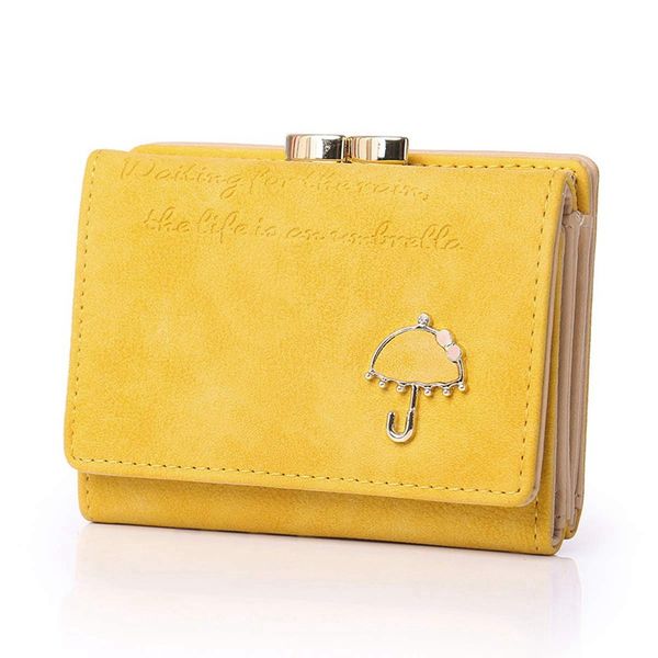 

маленький зонтик матовый кожаный бумажник женщины короткие три раза бумажник держатель дамы клатч кошелек dropship новое прибытие, Red;black