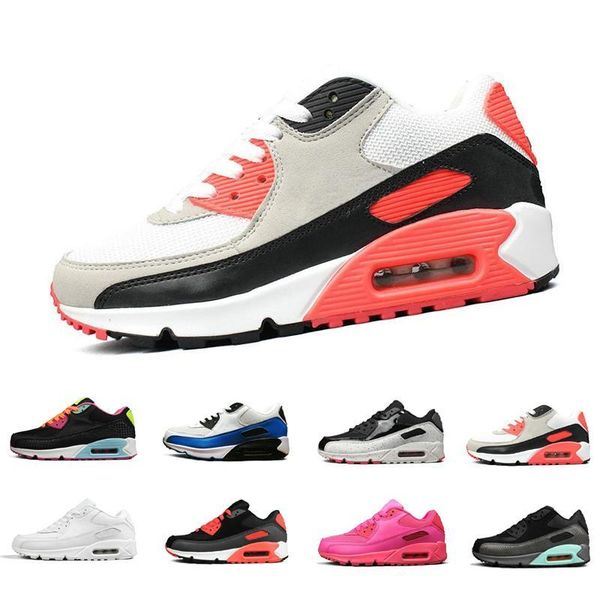 

new classic 90 90s men running shoes infrared patch triple black white laser pink oreo breathable trainer women sports outdoor sneakers 36-4