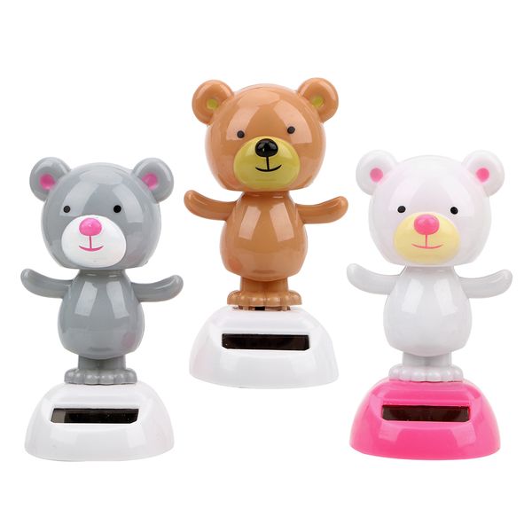 

cute bear dancing toy car ornament solar powered dashboard decoration swinging bobble doll toy interior accessories car-styling