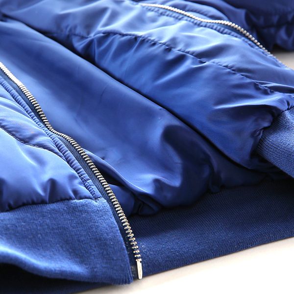 

2020 winter autumn kids thick cotton coat fashion baby boys girl outerwear warm clothes solid color stand collar 2-7y old, Blue;gray