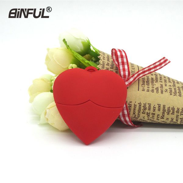 

heart-shaped usb red bosom pendrive 32gb 16gb 8gb 4gb 64gb ustick memory flash pen drive for love girl gift