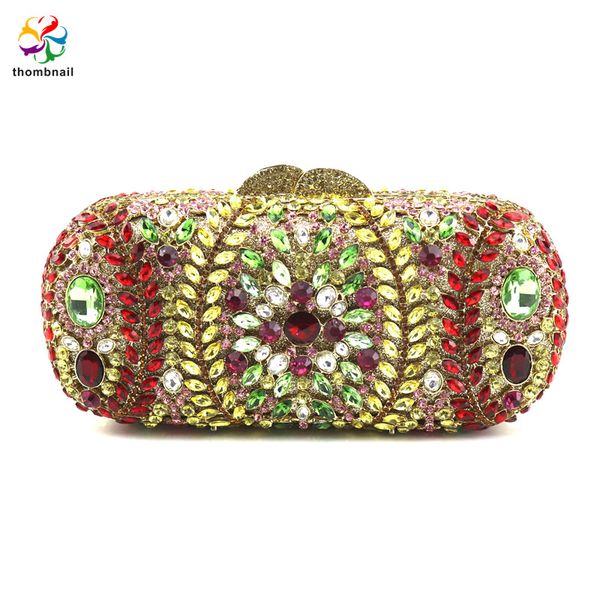 

multi crystal women elephant evening purse metal minaudiere handbag bridal clutch wedding party diamond bag