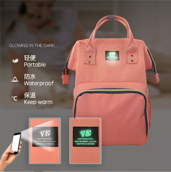 

mommy backpack large capacity fashion outdoor environmental diaper bag stroller travel bag luminous baby carriage accessories