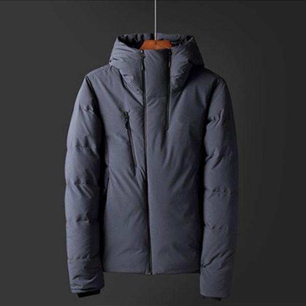 

new arrival white duck down jacket men autumn winter warm hooded coat men's ultralight duck down jacket windproof parka 0280, Black