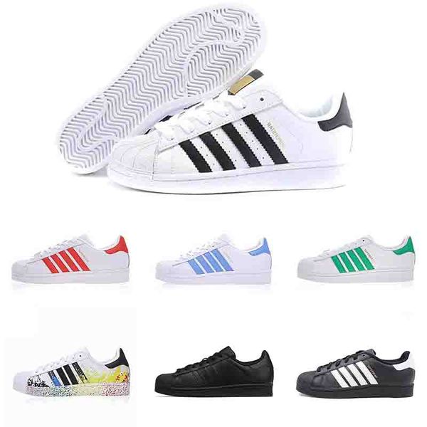 

wholesale Super star Men Women Running Shoes zapatos black white red designer Superstars trainer mens Sports outdoor shoes Sneakers us 5-10