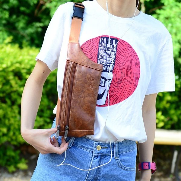 

new men's and women's bodypack sports outdoor running riding bodypack mobile phone zero wallet fashion trend pu